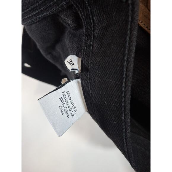 VTG Calvin Klein Men's Denim Black Jeans Leather Tab 38x30 Made in USA - Picture 6 of 6